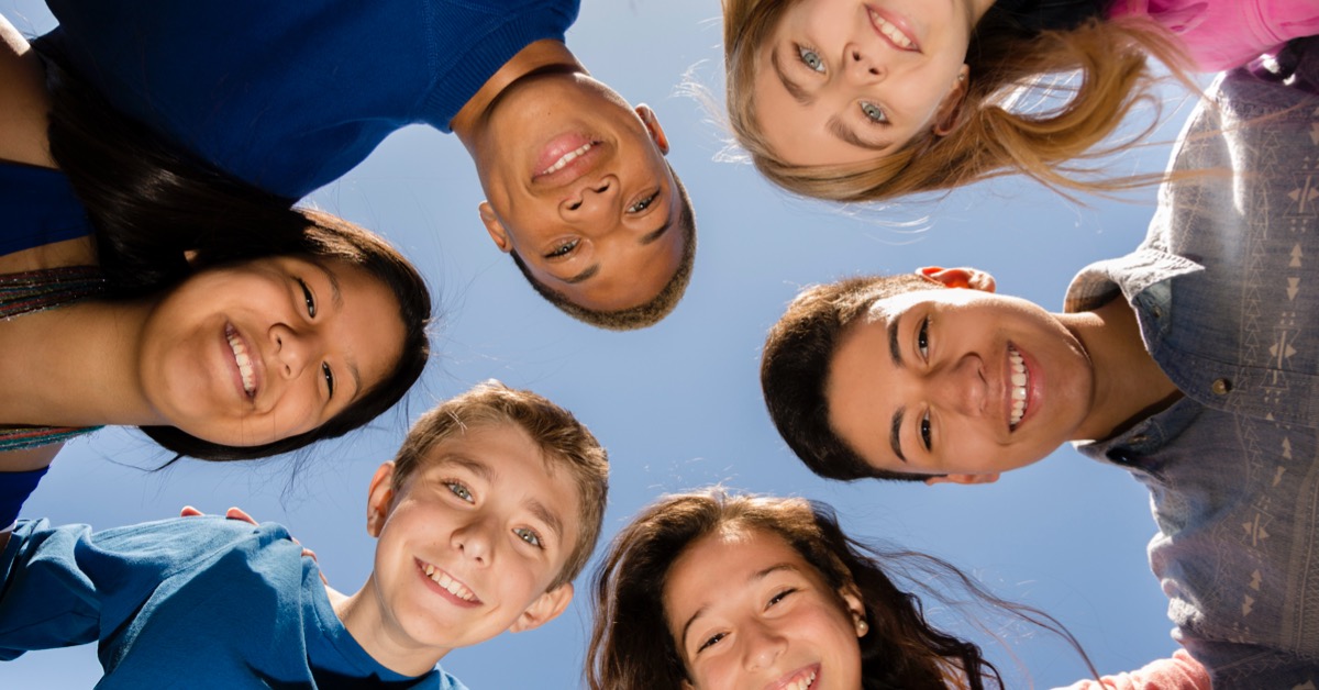 Group of students smiling together